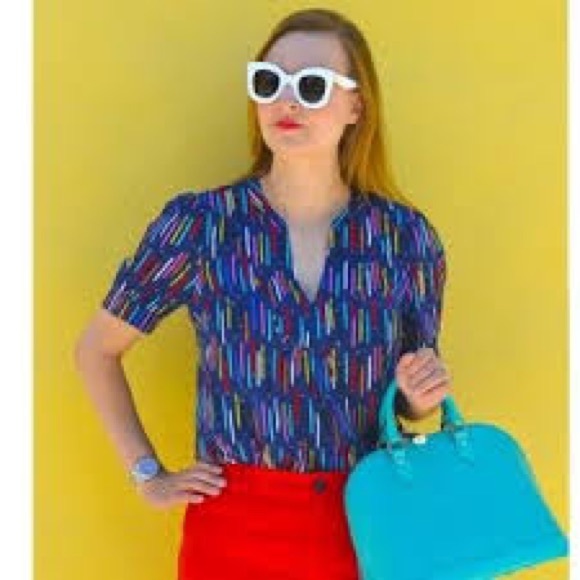 Anthropologie 2 of 52 Conversations Pencil Blouse shirt top teacher - Picture 3 of 6